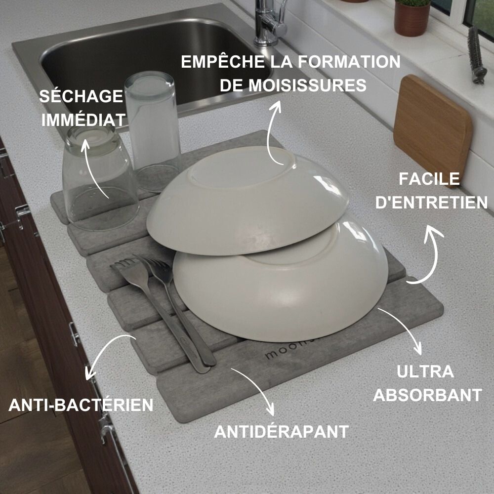 Tapis de vaiselle en diatomite Agilis