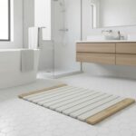 Grand tapis de bain en diatomite bambou Agilis XL