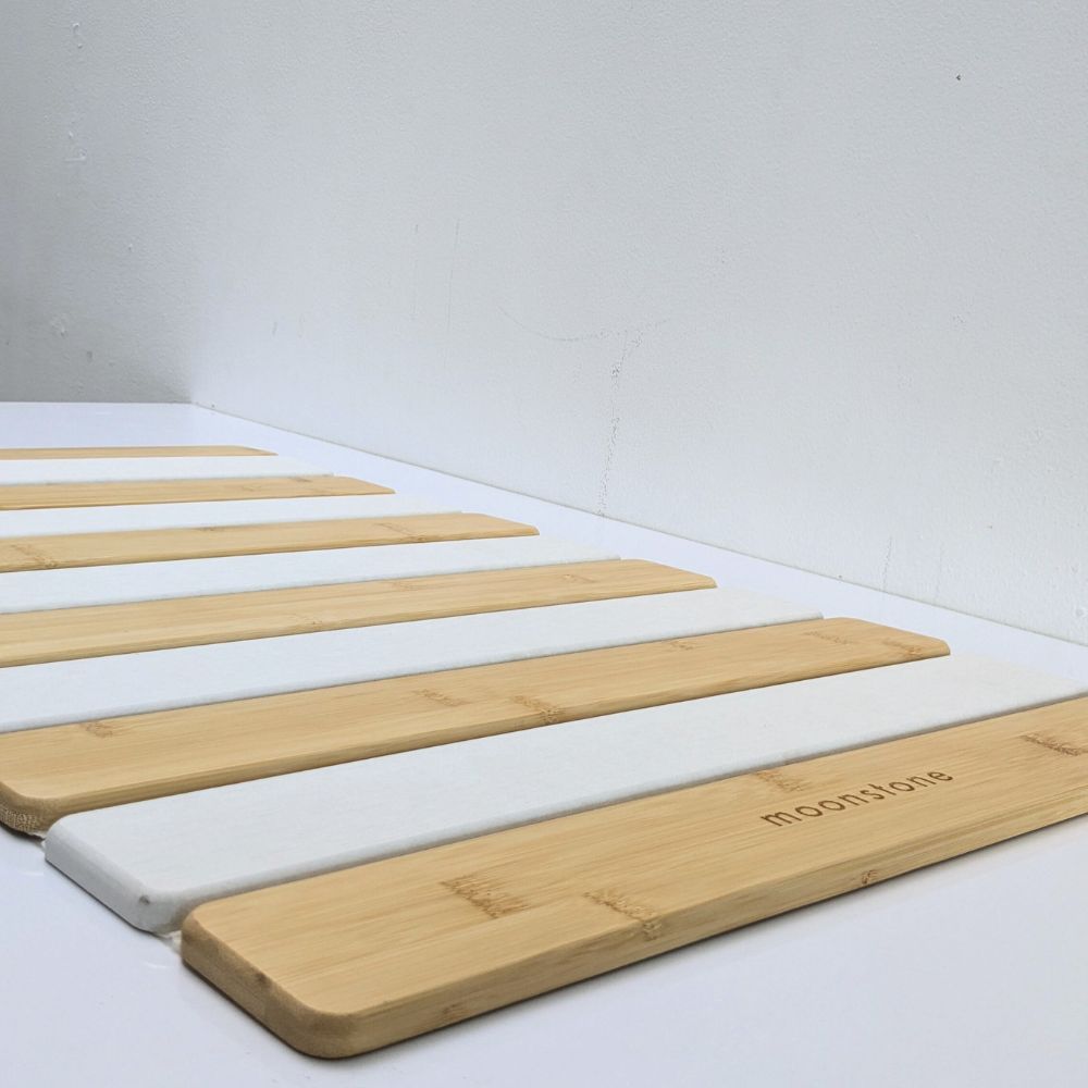 Grand tapis de bain en diatomite bambou Agilis XL