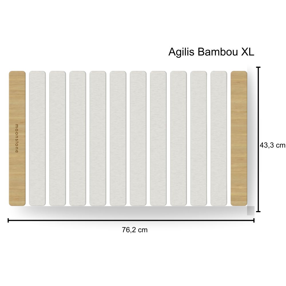 Grand tapis de bain en diatomite bambou Agilis XL