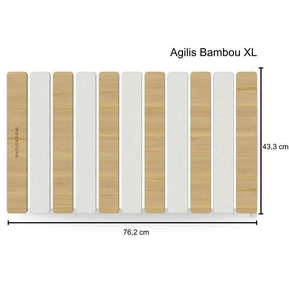 Grand tapis de bain en diatomite bambou Agilis XL