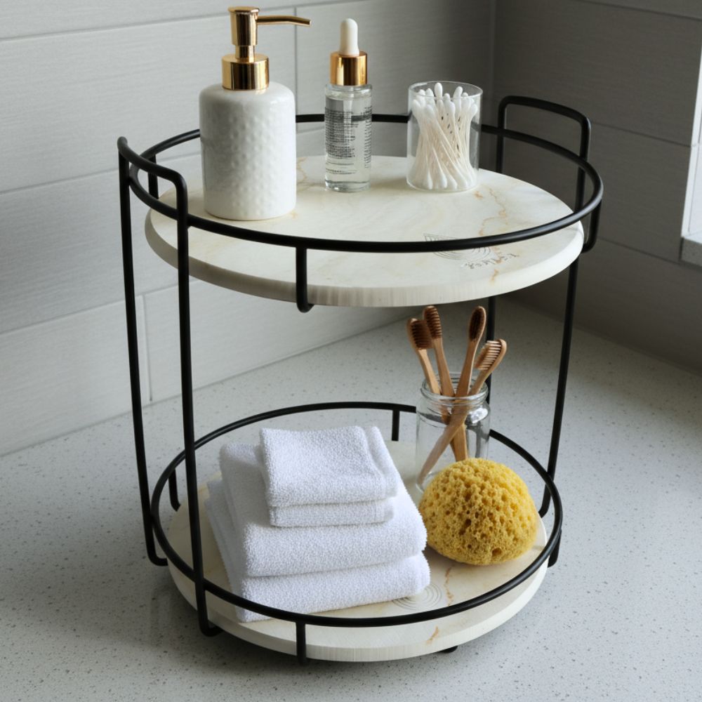 Rangement en forme ronde Jaune Topaz en diatomite Circa