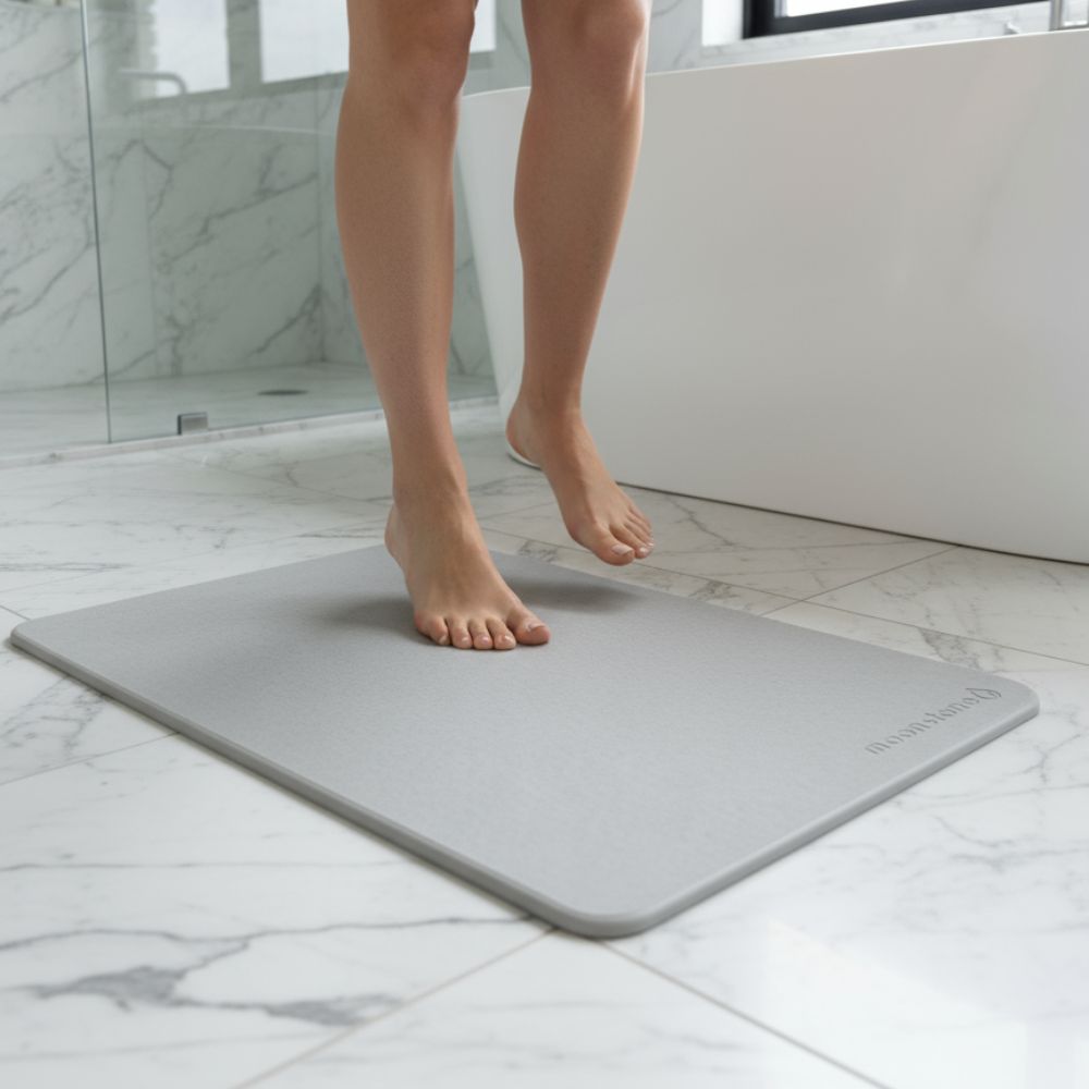 Tapis de bain Gris Nuage en diatomite Terra