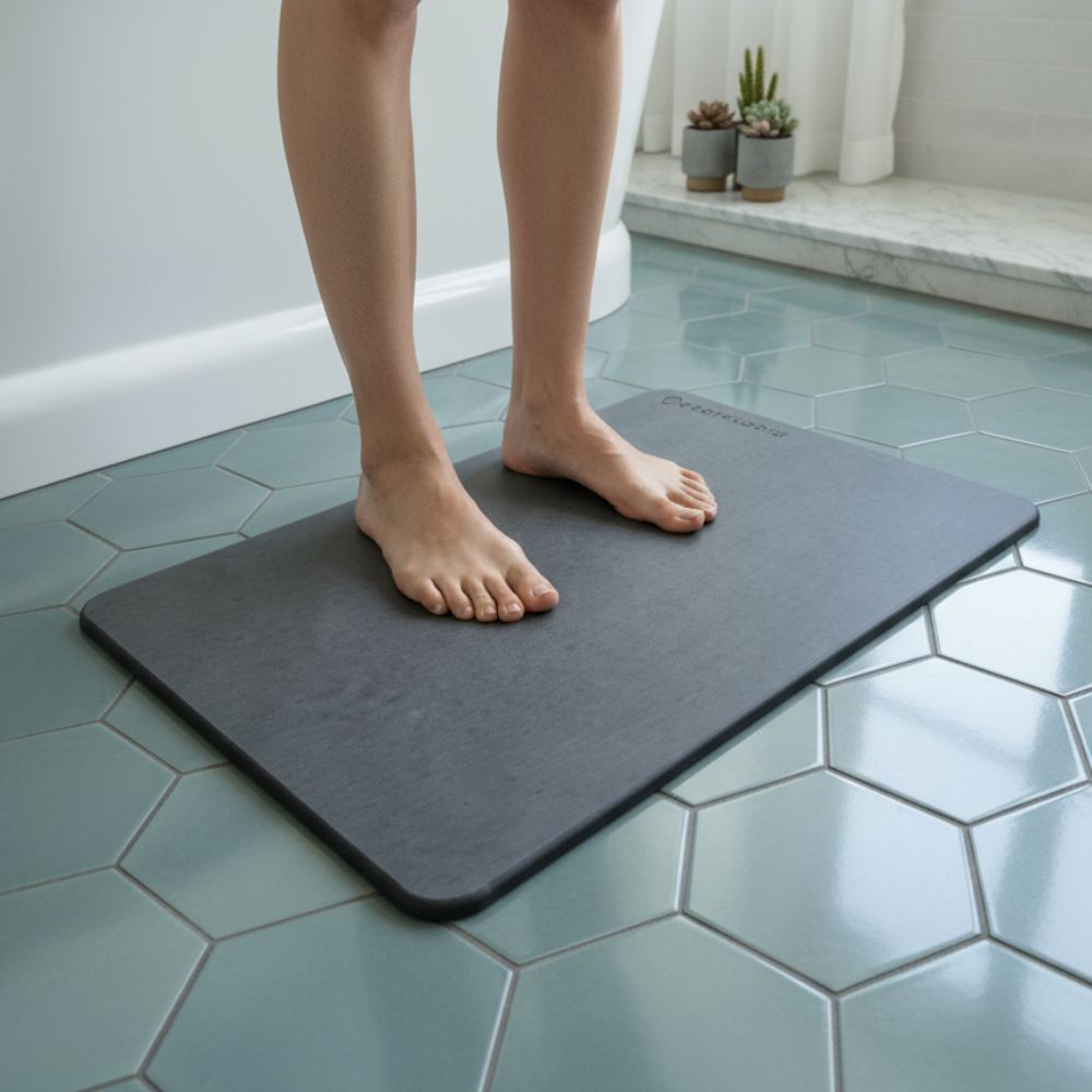 Tapis de bain Gris Orage en diatomite Terra