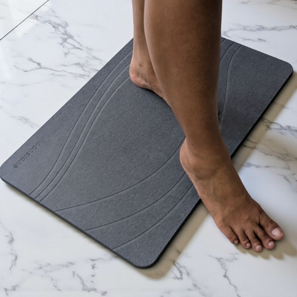 Tapis de bain Gris Orage en diatomite Terra Vela
