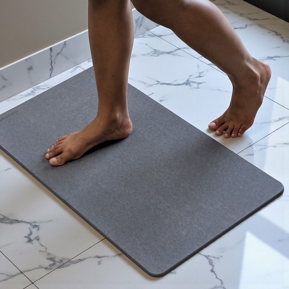 Grande taille tapis de bain Gris Orage en diatomite Terra XL
