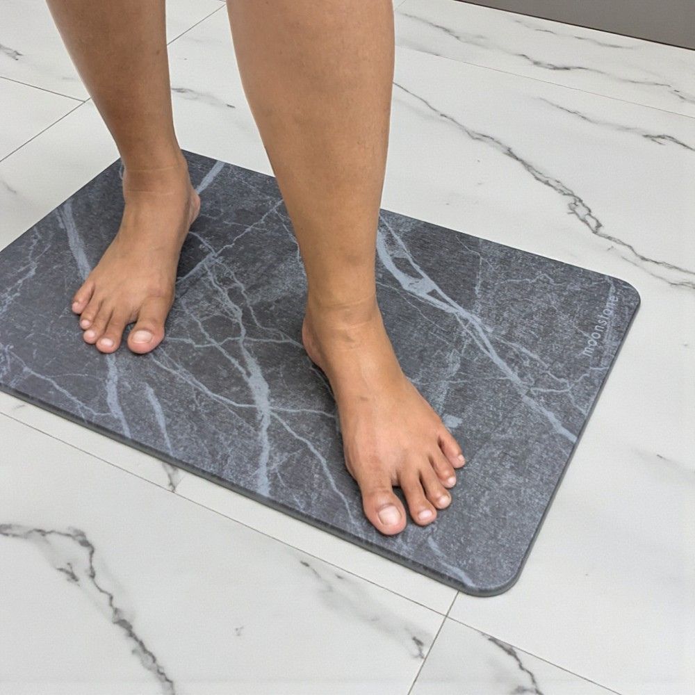 Tapis de bain Gris Nocturne en diatomite Terra