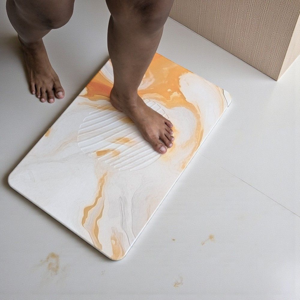 Tapis de bain Beige Ambre en diatomite Essence