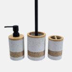 Ensemble de 3 accessoires salle de bain Bambou