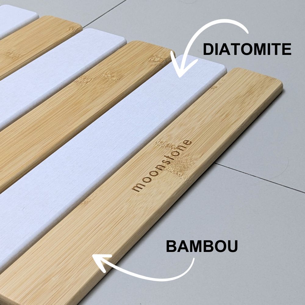 Grand tapis de bain en diatomite bambou Agilis XL