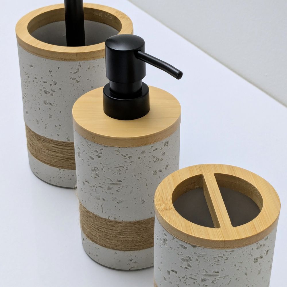 Ensemble de 3 accessoires salle de bain Bambou