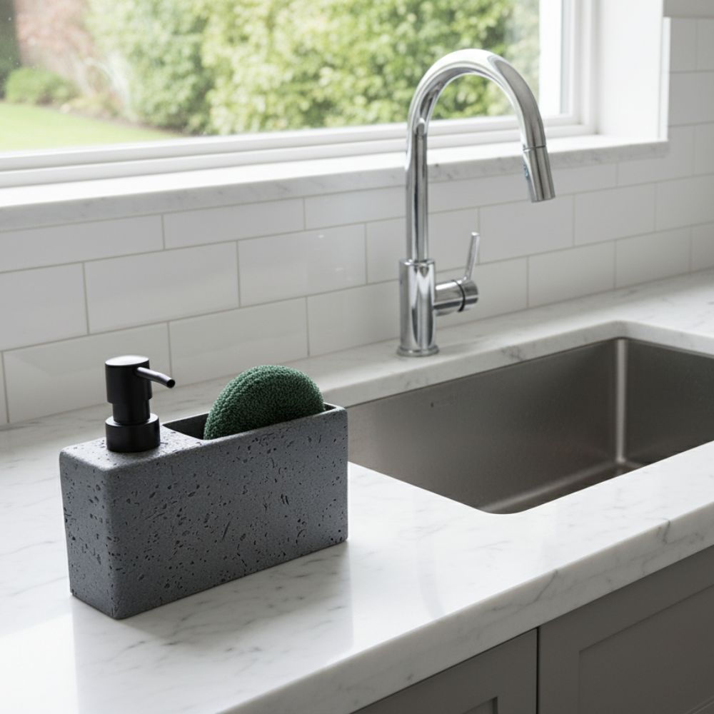 Distributeur avec support éponge 2en1 Granite