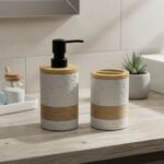Ensemble de 3 accessoires salle de bain Bambou