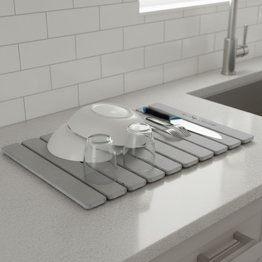 Grand Tapis de vaisselle en diatomite Agilis